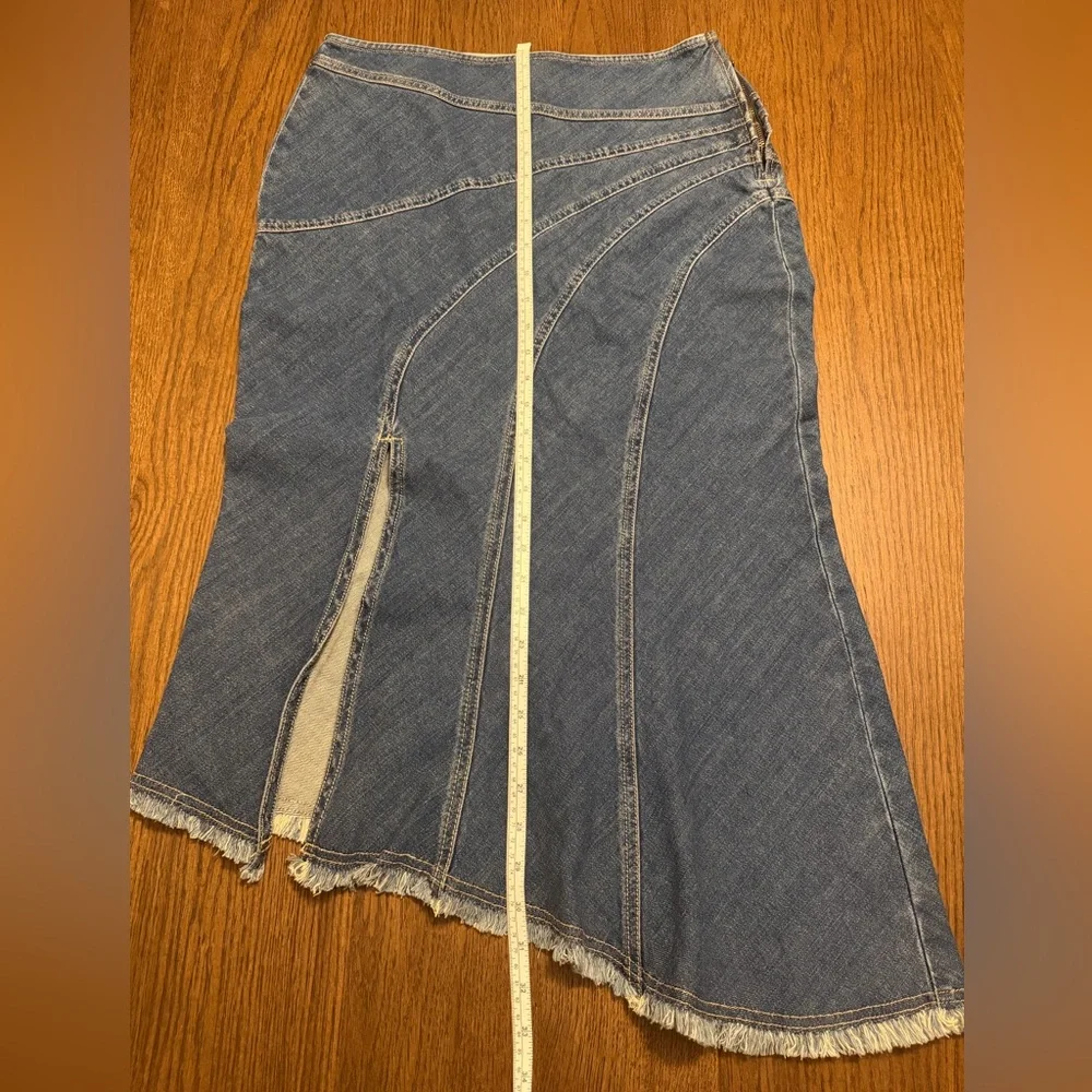 Anthropologie Pilcro Medium Blue Asymmetrical Paneled Denim Skirt NWT - Picture 8 of 8